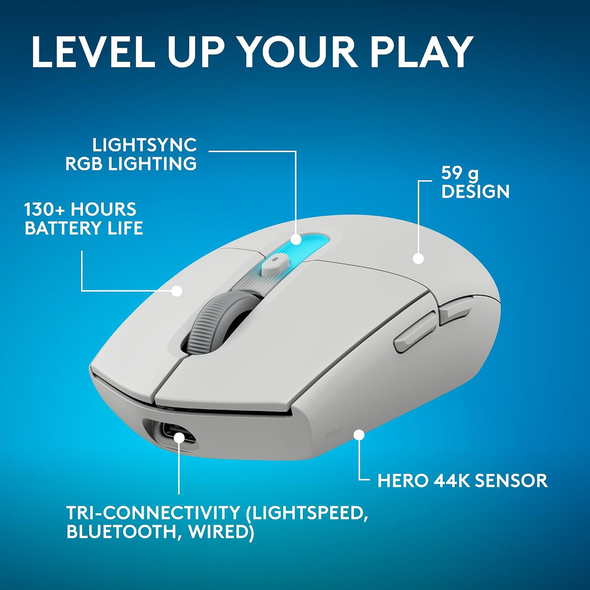Logitech G Ratón inalámbrico para juegos 305 X Superlight - Blanco...