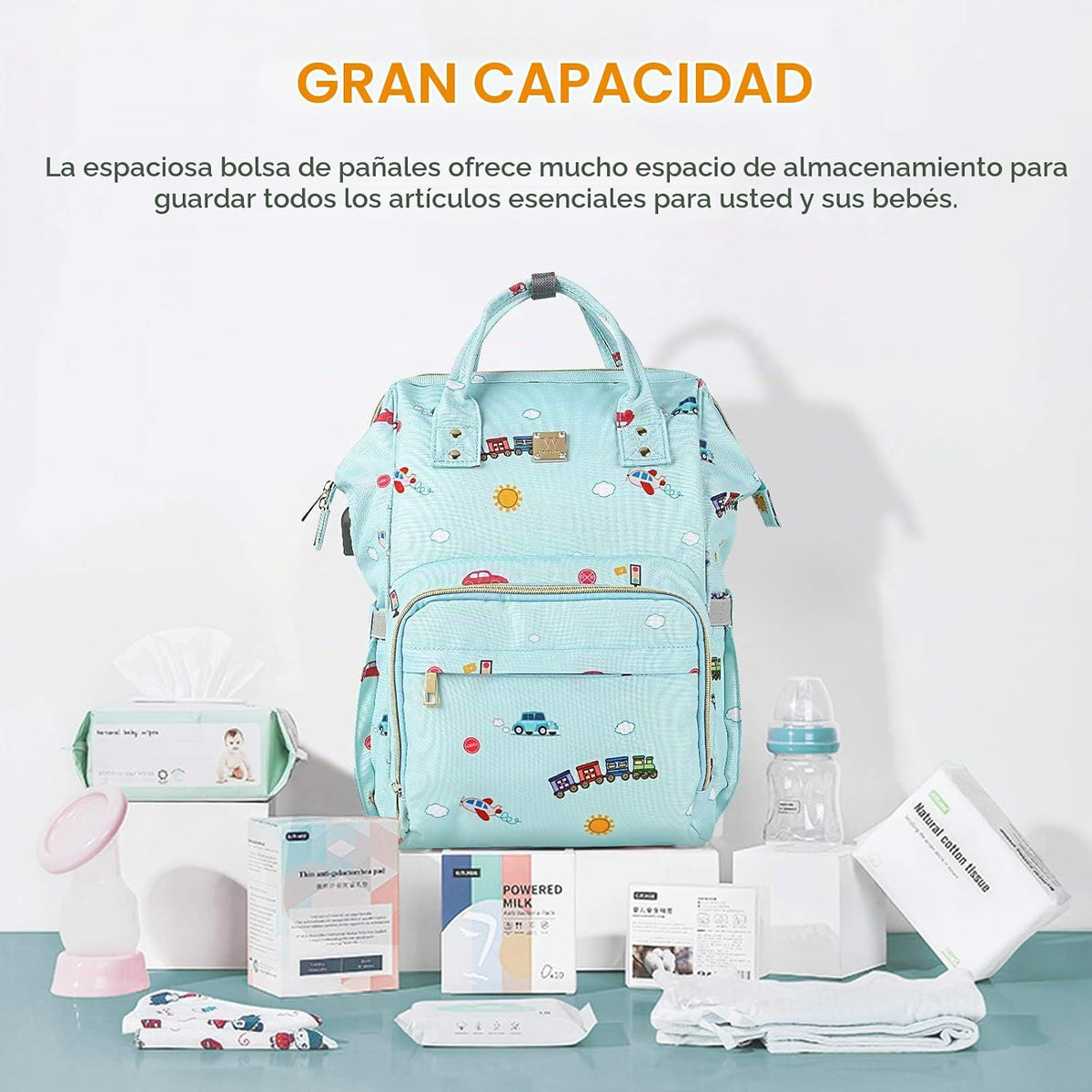 Mochila de pañales para mamá y papá, bolsa de cuidado del bebé, mat...