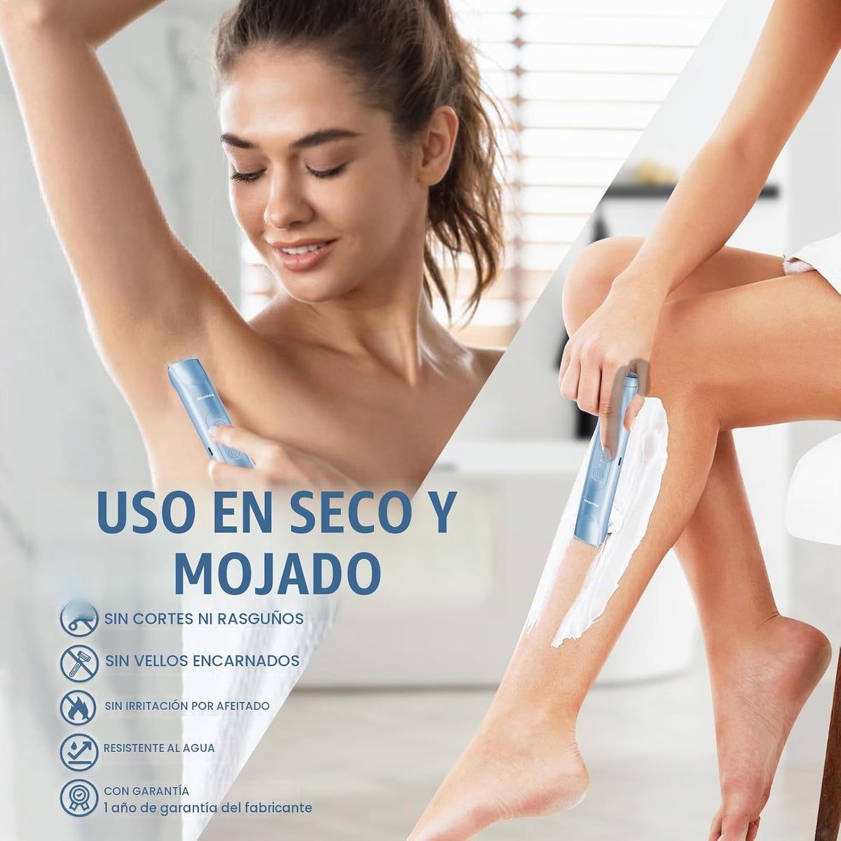 Akunbem - Maquinilla de afeitar eléctrica 2 en 1 para mujer | Máqui...