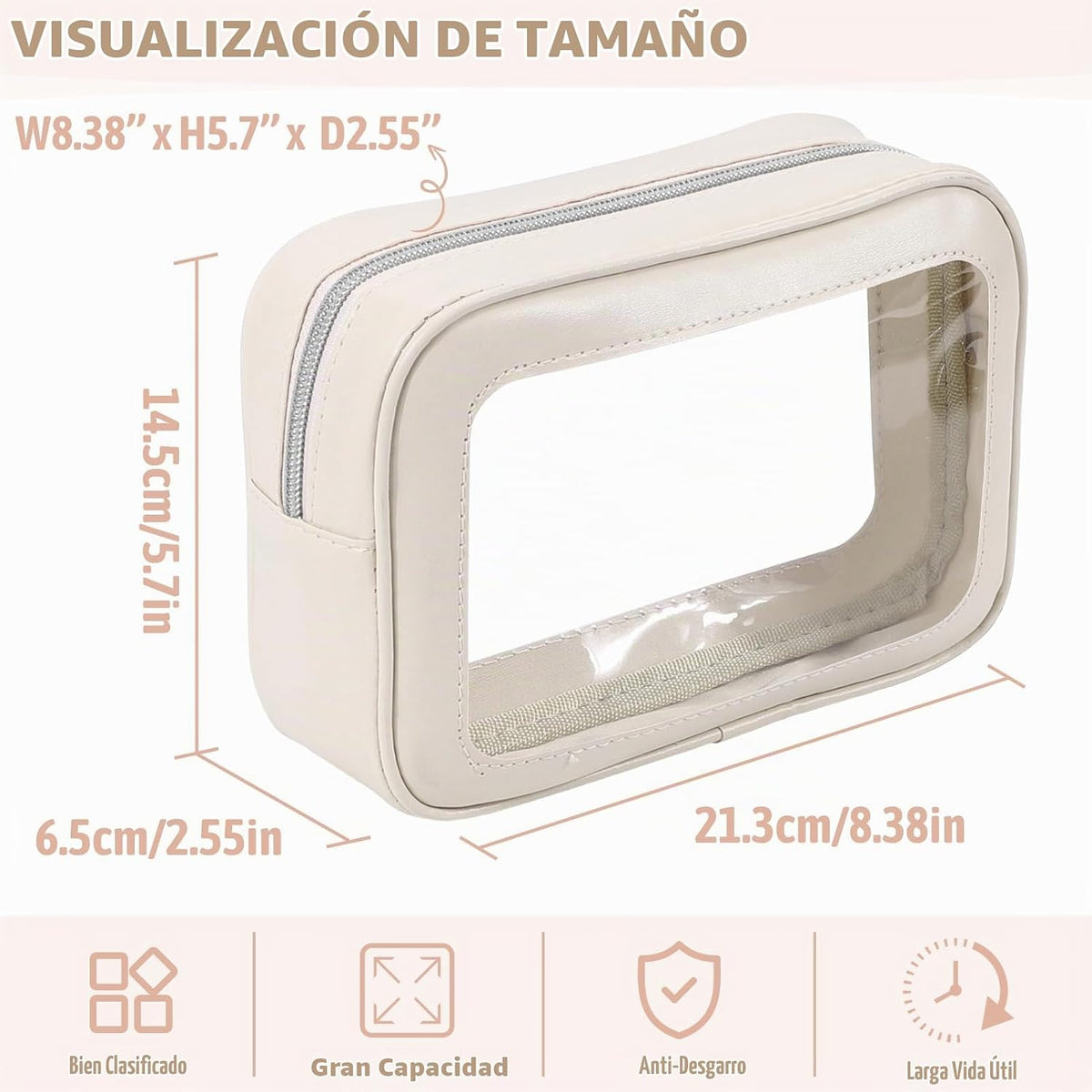 YOPCDJ Bolsa de aseo transparente de 3 piezas, aprobada por la TSA,...