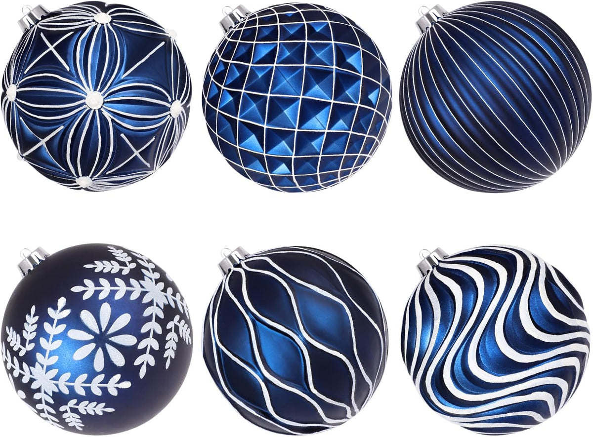 Lanpn 6 bolas de Navidad grandes de 6 pulgadas, decoraciones colgan...