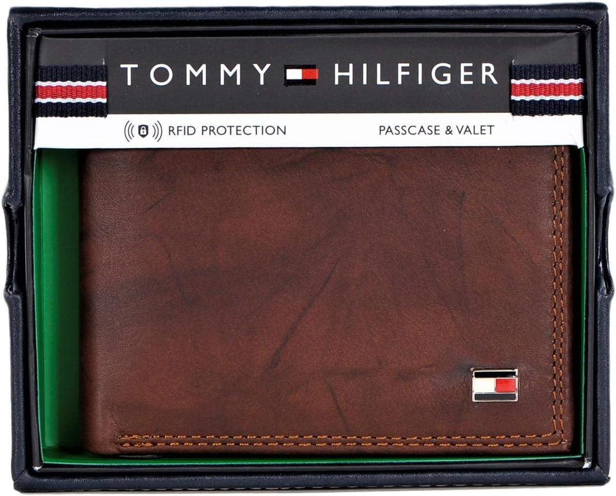 Tommy Hilfiger Cartera Passcase para hombre con ventana de identifi...