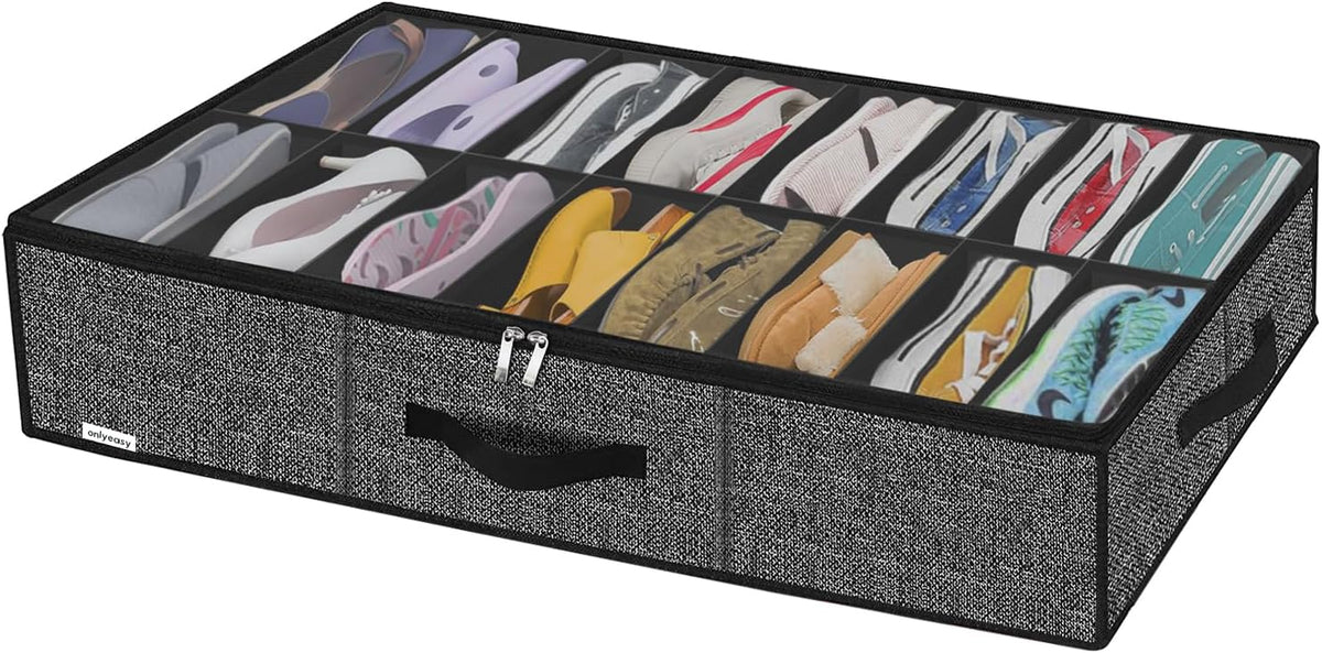Onlyeasy Organizador de almacenamiento de zapatos resistente debajo...