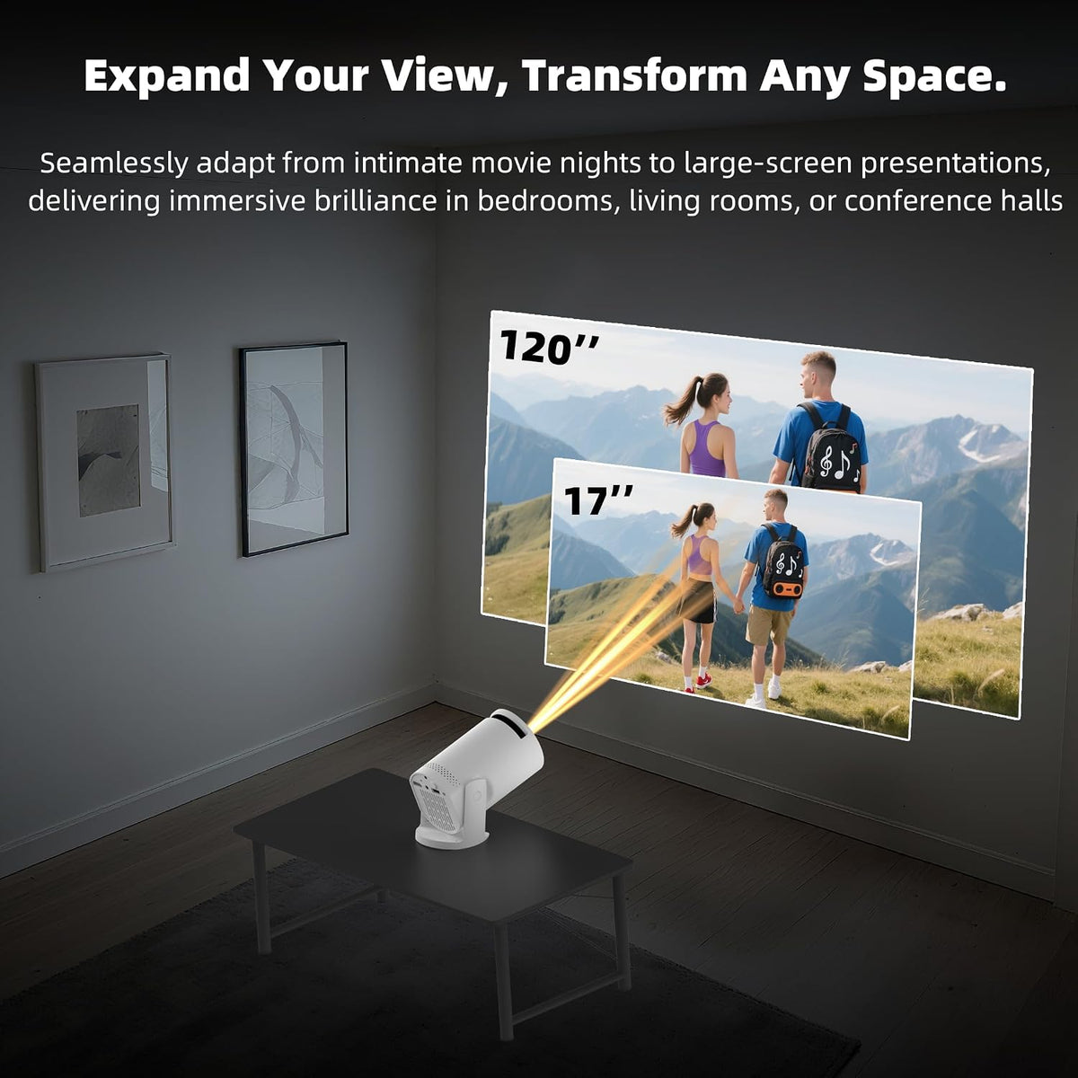 Mini Proyector Inalámbrico con WIFI 6 y Bluetooth, Soporte 4K 1080P...