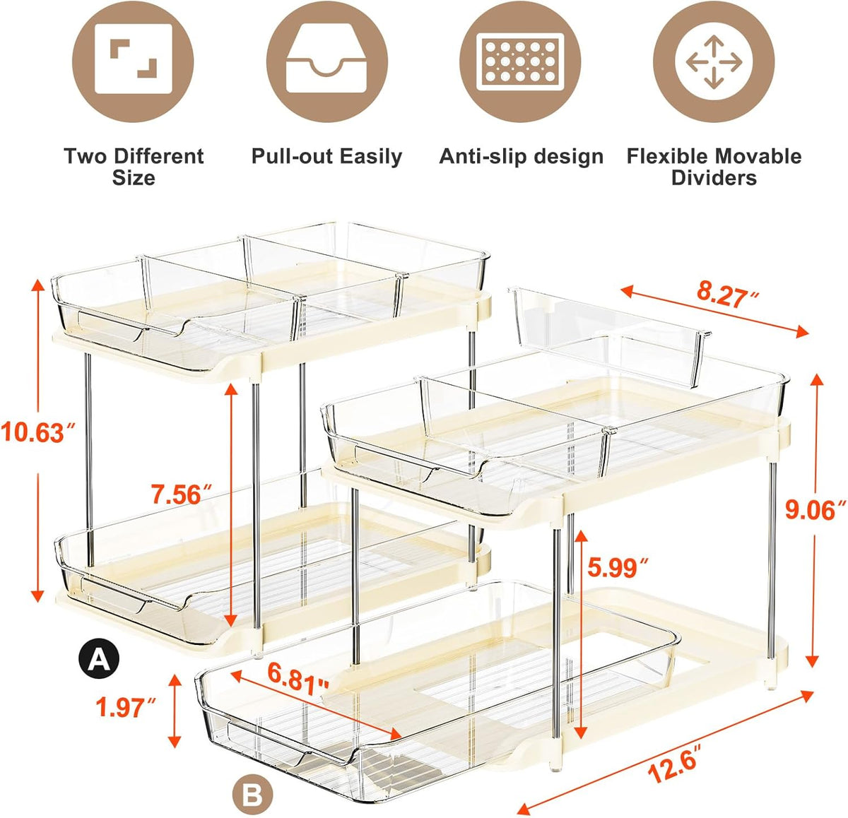 Delamu Organizadores y Almacenamiento Multiusos para Baño Debajo de...