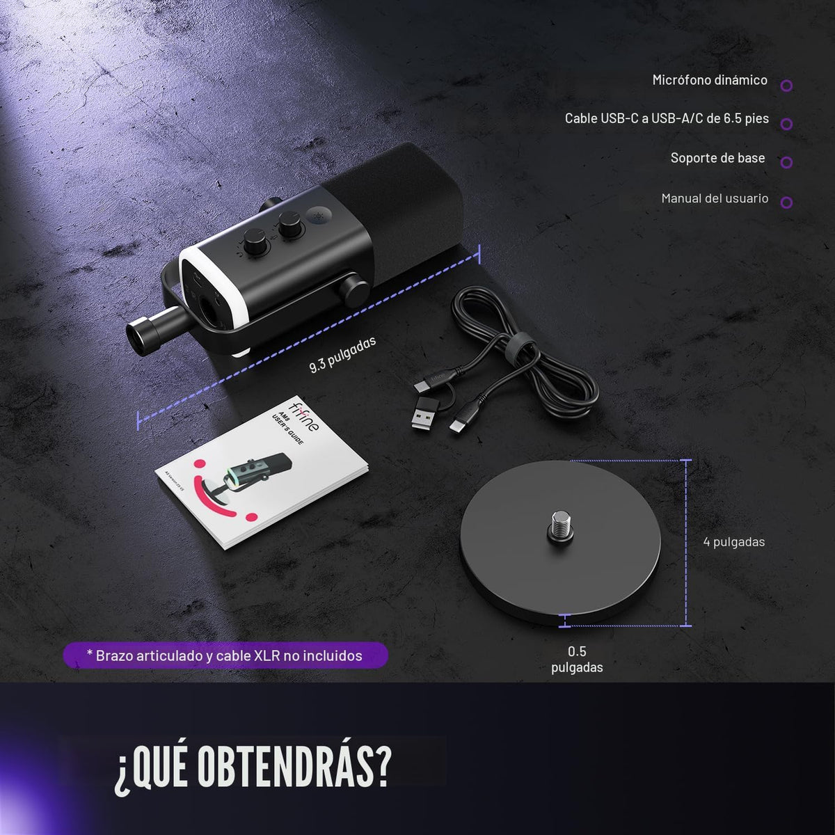 FIFINE AmpliGame AM8 USB\/XLR Micrófono dinámico para transmisión d...