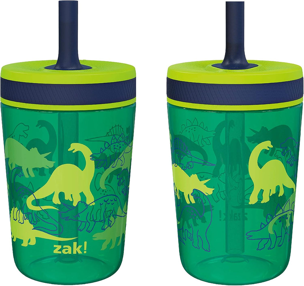 Zak Designs Kelso - Juego de vasos de 15 oz (Dinosaurios) sin bisfe...