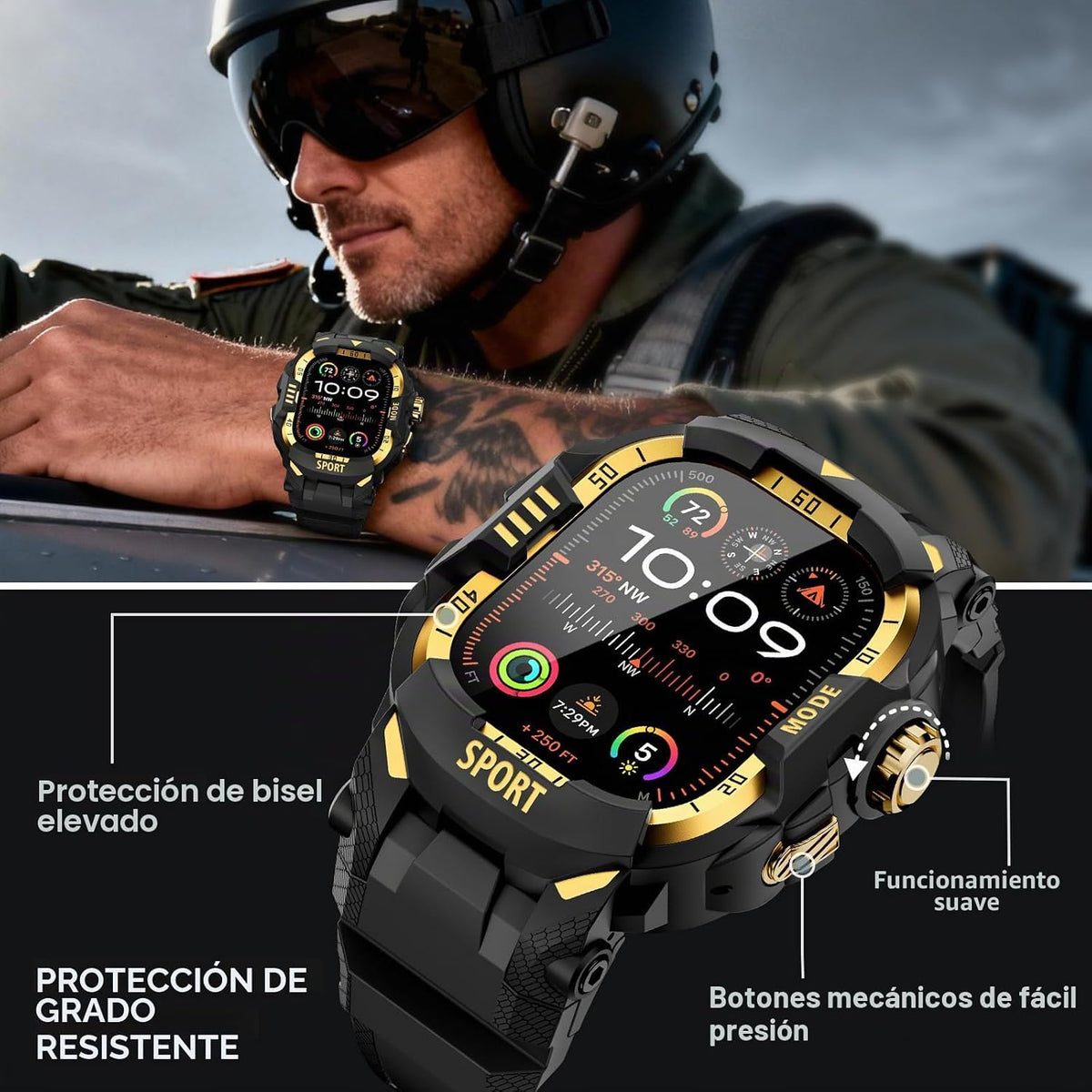 DABAOZA Funda resistente con correa táctica para hombre, compatible...