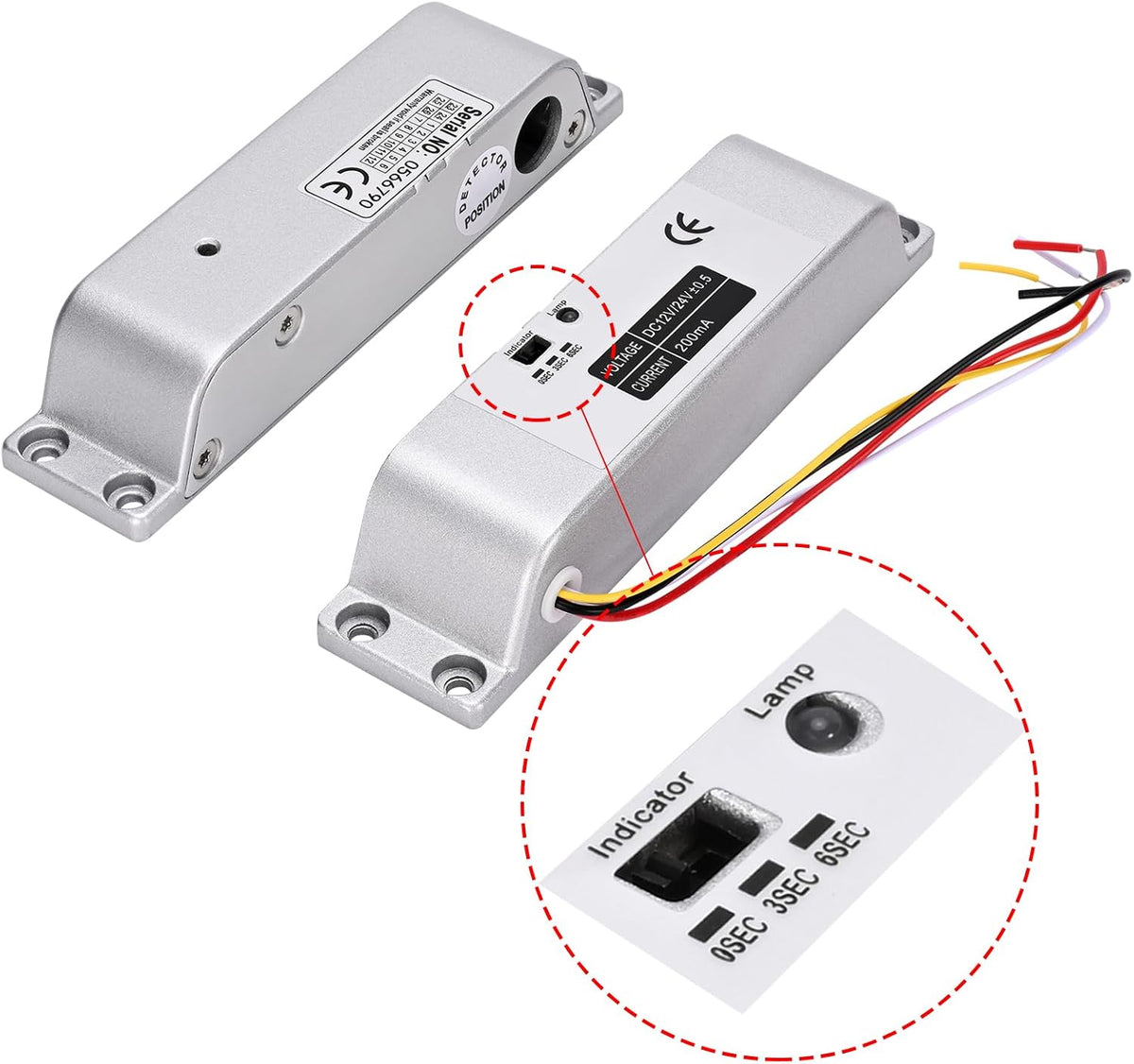 Cerradura eléctrica del perno de la gota del modo NC Fail Safe DC 1...
