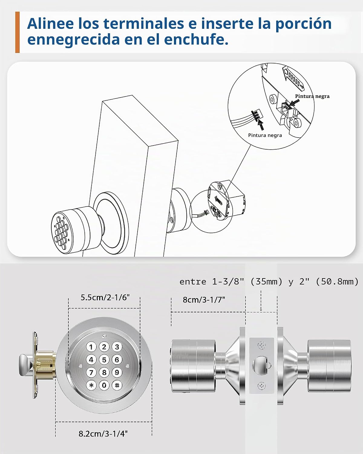 Signstek cerradura electrónica y digital para puerta de seguridad,...