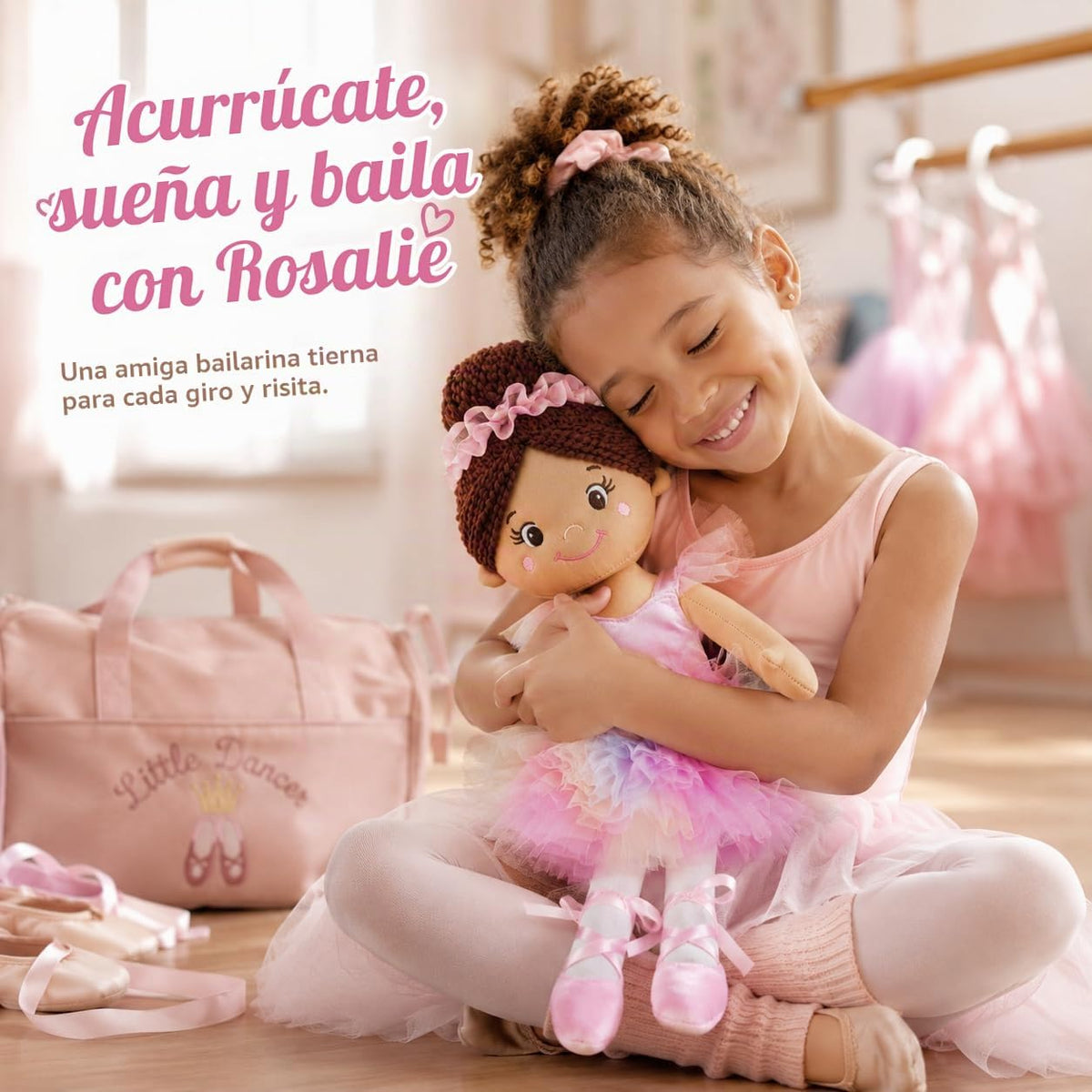 June Garden Rosalie Pinkbloom - Muñeca de peluche de bailarina, tut...
