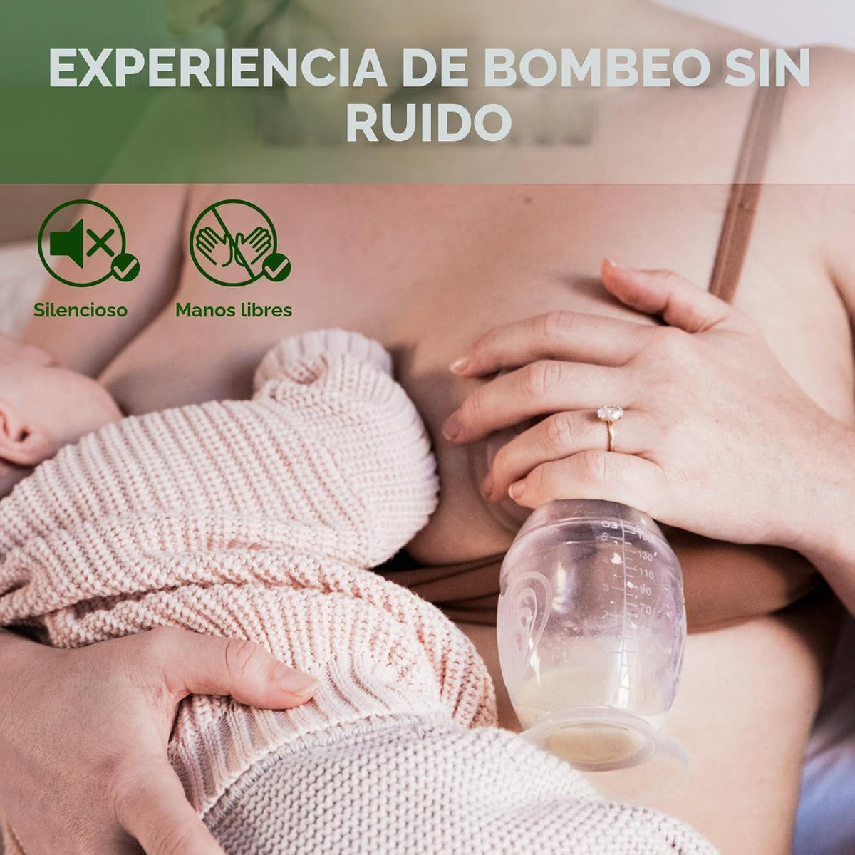 Haakaa Extractor de Leche Manual con Base 4 Fl Oz\/100ml+Tapa | Suc...