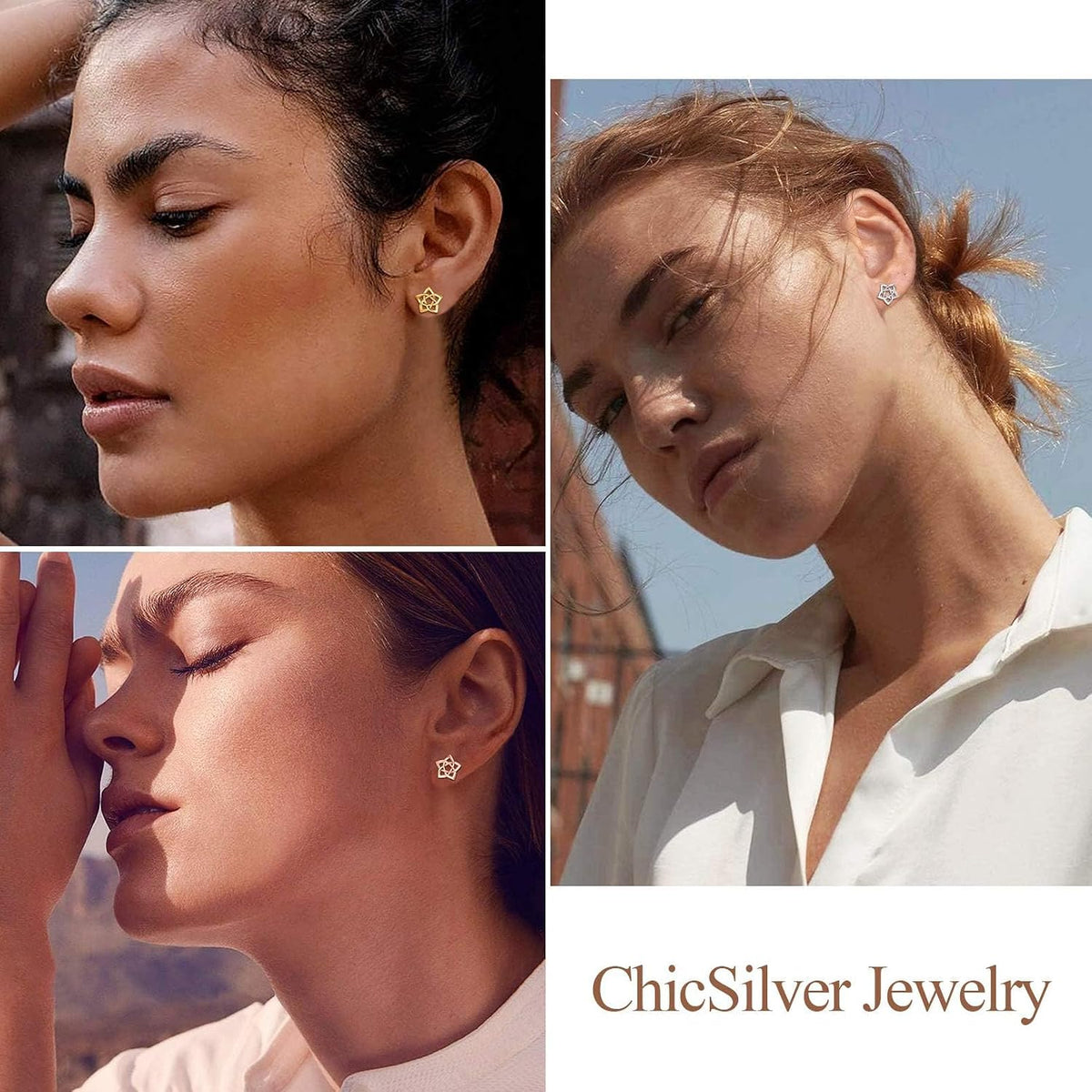 ChicSilver Pendientes celtas para mujer de plata de ley hipoalergén...