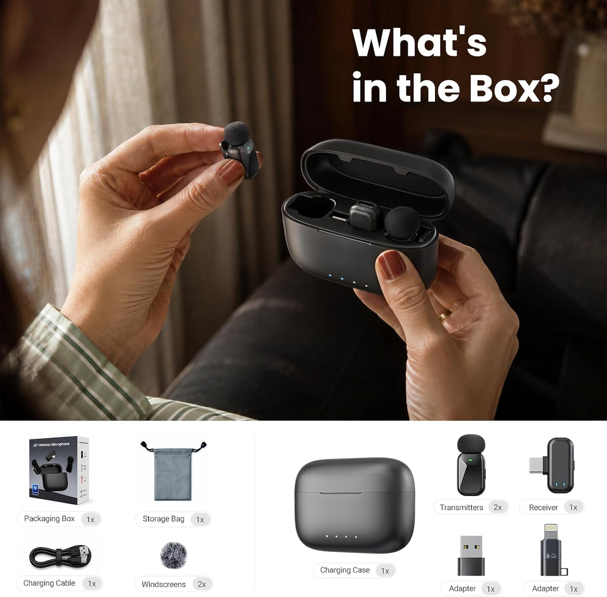 Blinfada Mini micrófono inalámbrico Lavalier para iPhone y cámara A...