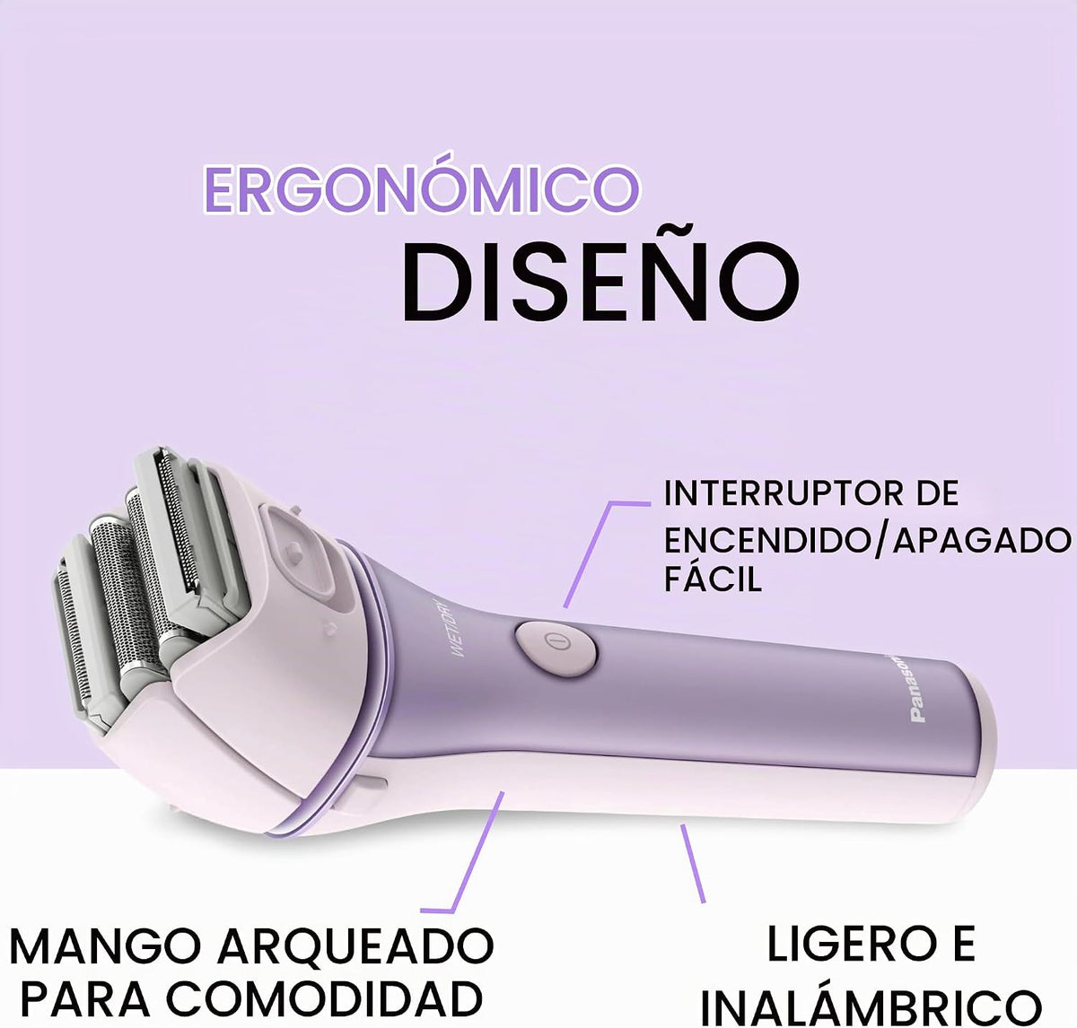 Panasonic Recortadora de bikini para mujer, maquinilla de afeitar e...