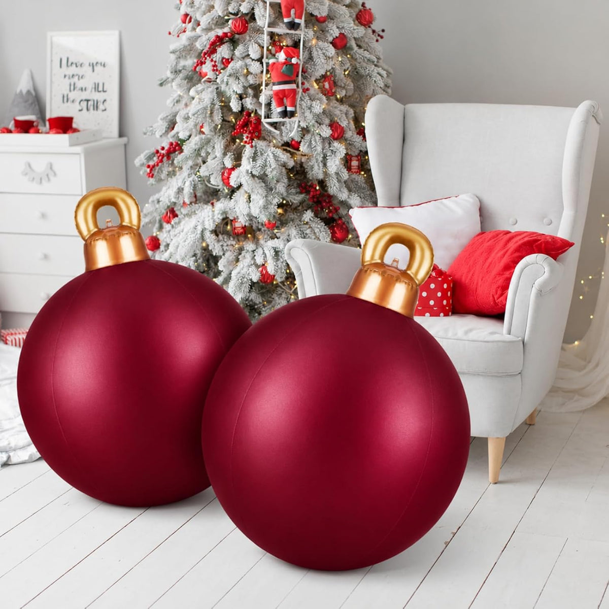 Jetec 2 piezas de 32 pulgadas gigantes de PVC inflables de Navidad...