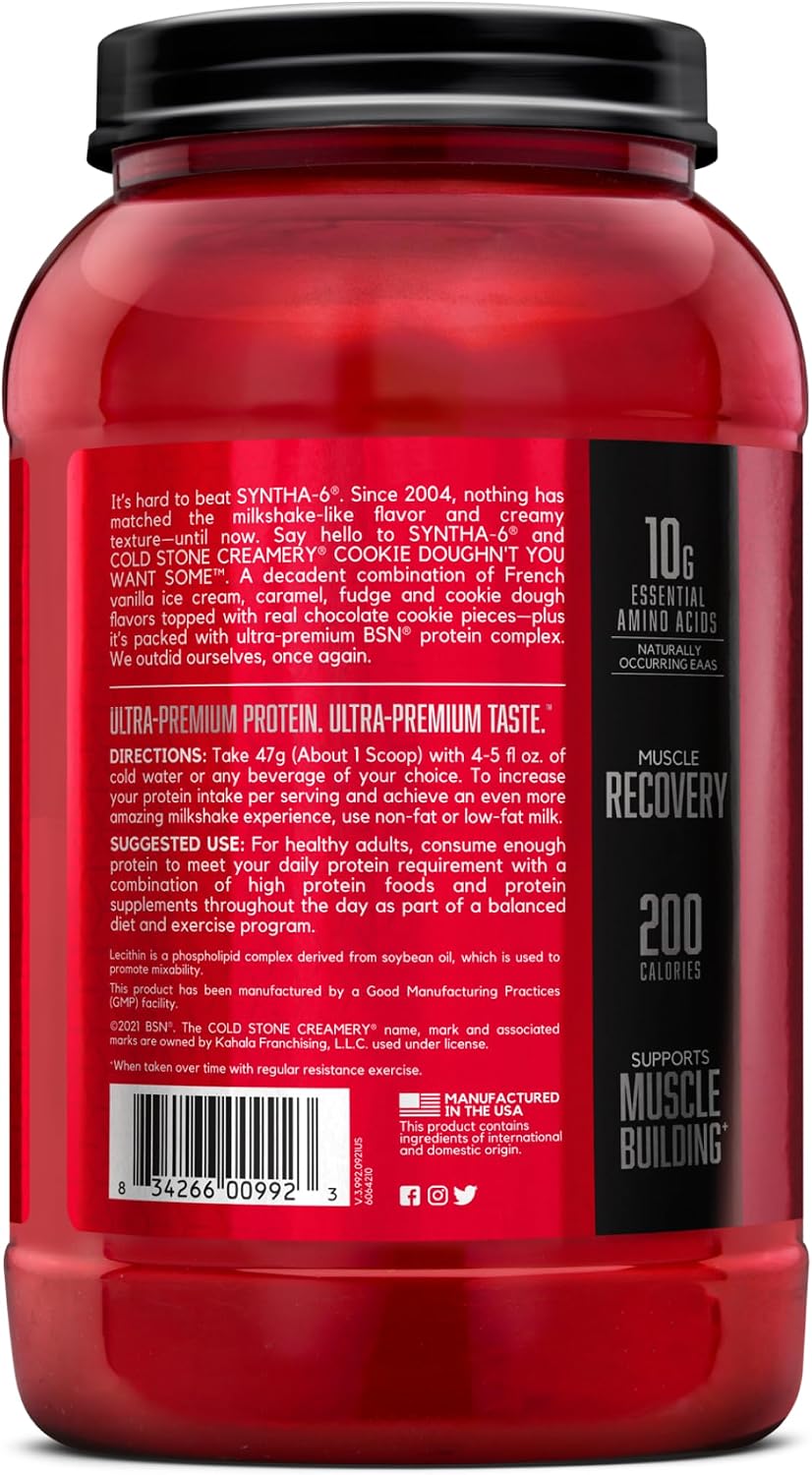 BSN SYNTHA-6 Proteína en polvo premium, masa de galletas, 25 porcio...
