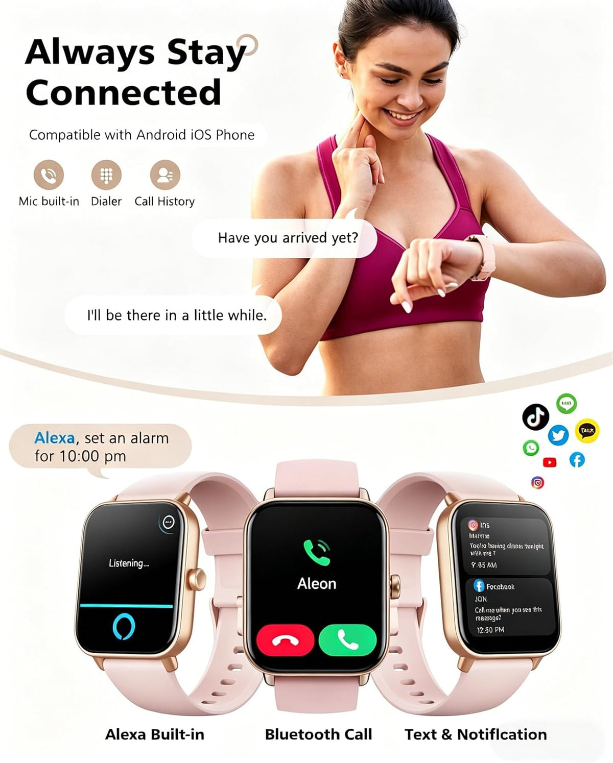 Relojes inteligentes Quican para mujer, relojes inteligentes Alexa...