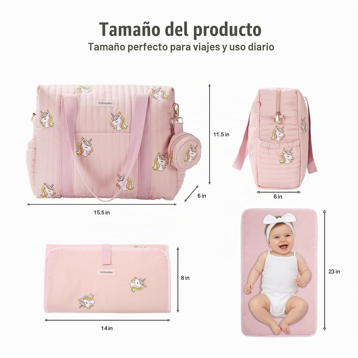 GOBABYMART Juego de 3 bolsas para pañales, bolsa de hospital para t...