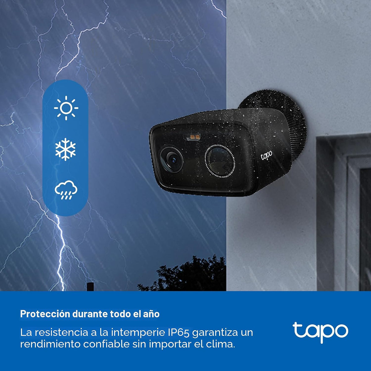 Tapo Cámara de seguridad inalámbrica para exteriores 1080p, batería...