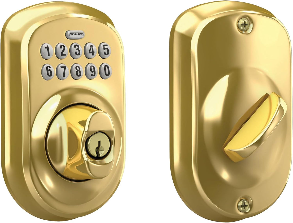 Schlage Cerradura de cerrojo de teclado electrónico, borde Camelot...