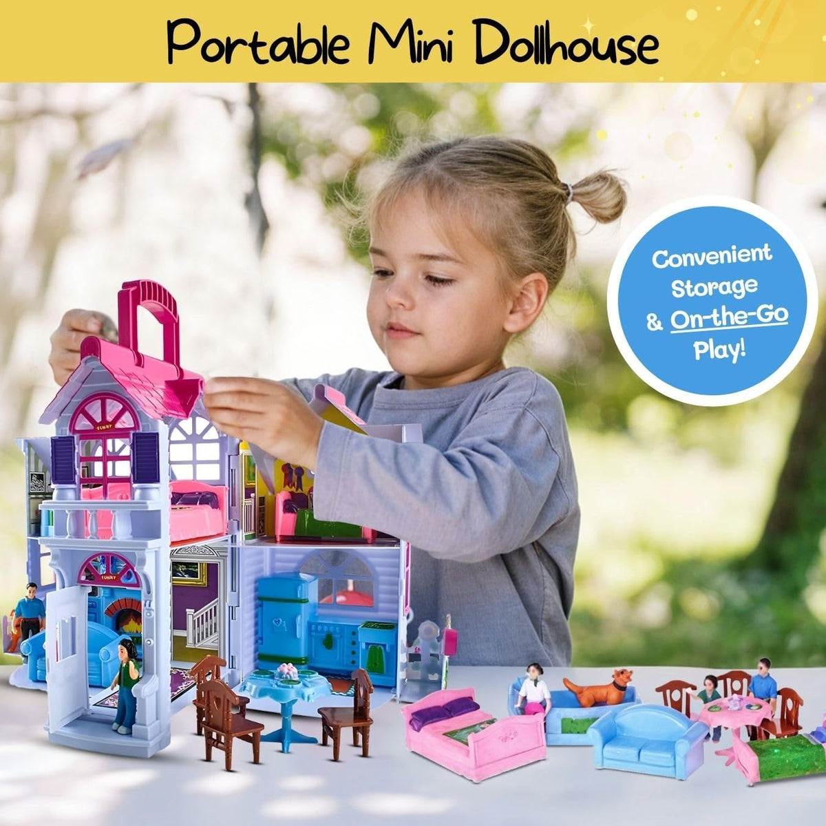 Liberty Imports Mi Hermosa Casa de Muñecas Fold and Go Pretend Play...