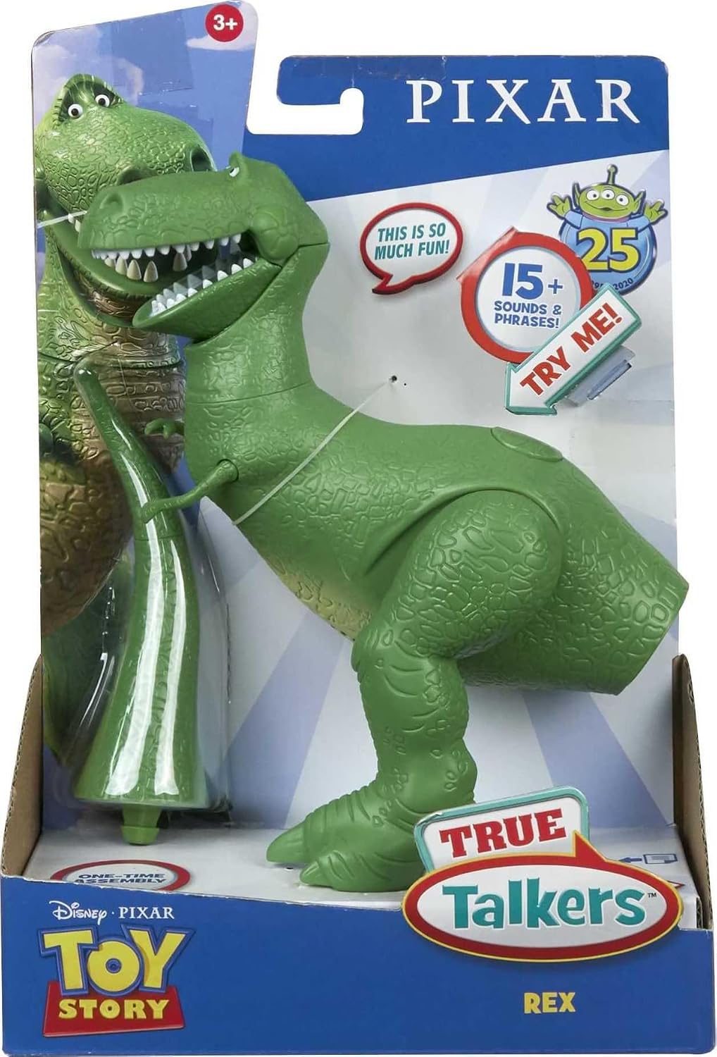 Mattel DisneyPixar Toy Story 4 True Talkers Rex figura de 7.8 pulga...