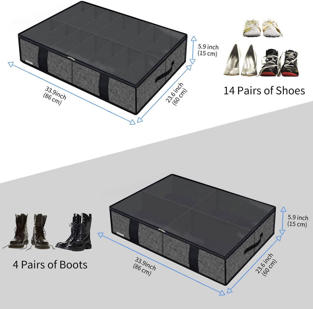 Onlyeasy 2 Pack Bolsa Organizadora de Almacenamiento para Zapatos D...