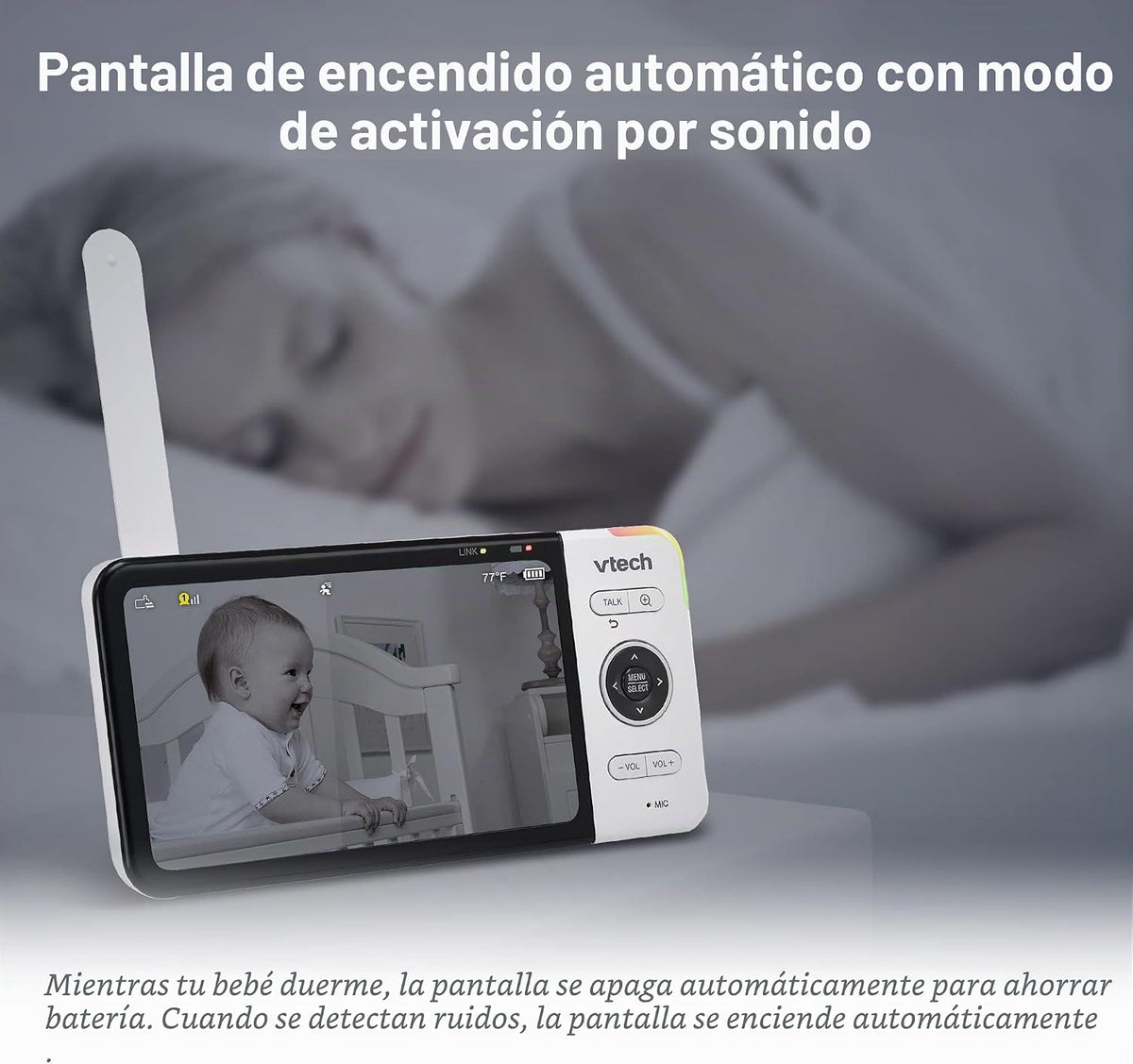 VTech VM818HD Monitor de bebé con video HD de 5 pulgadas y 720p | S...
