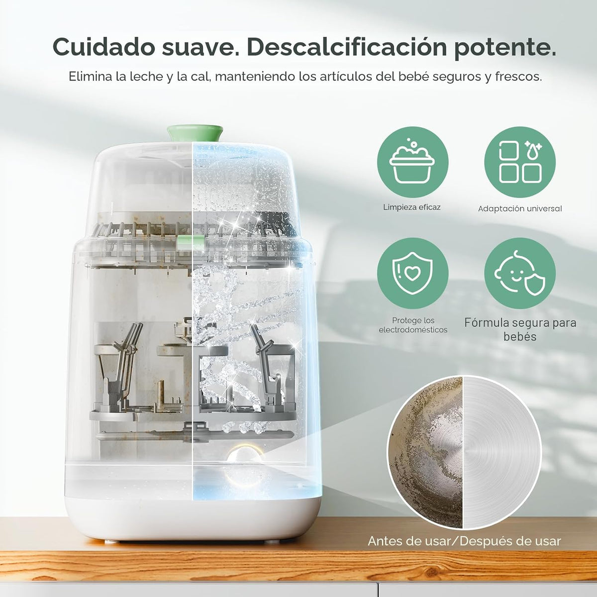 Momcozy Calentador de botellas Nutri y tabletas descalcificadoras o...