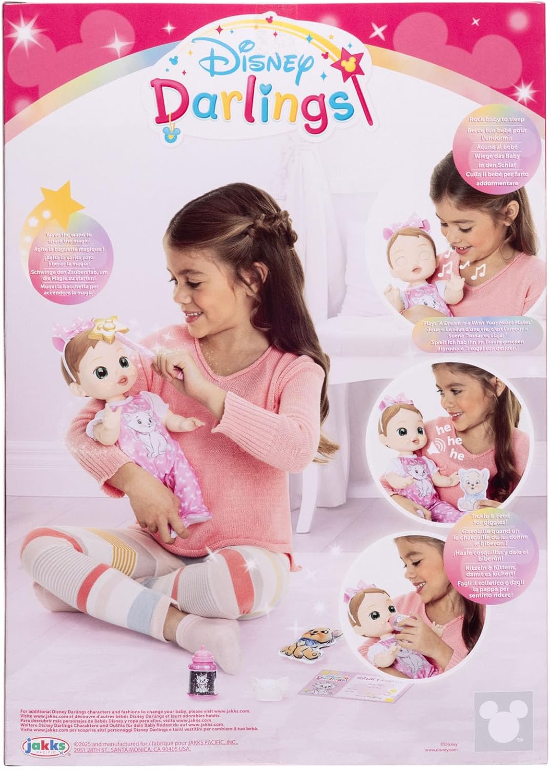 Disney Darlings - Muñeca interactiva de bebé de 13 pulgadas, luces...