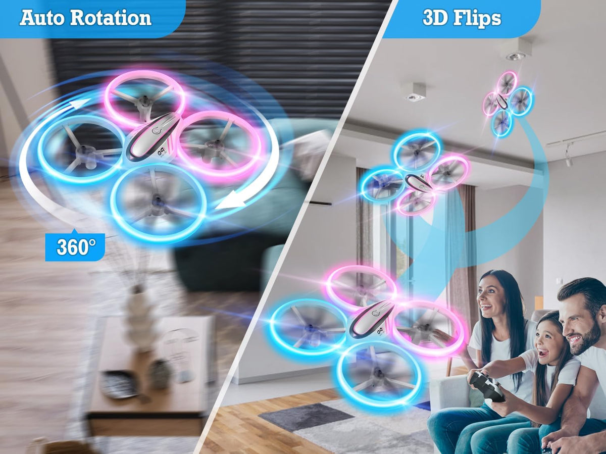 Q9s Drones para niños, dron RC genial con retención de altitud y mo...