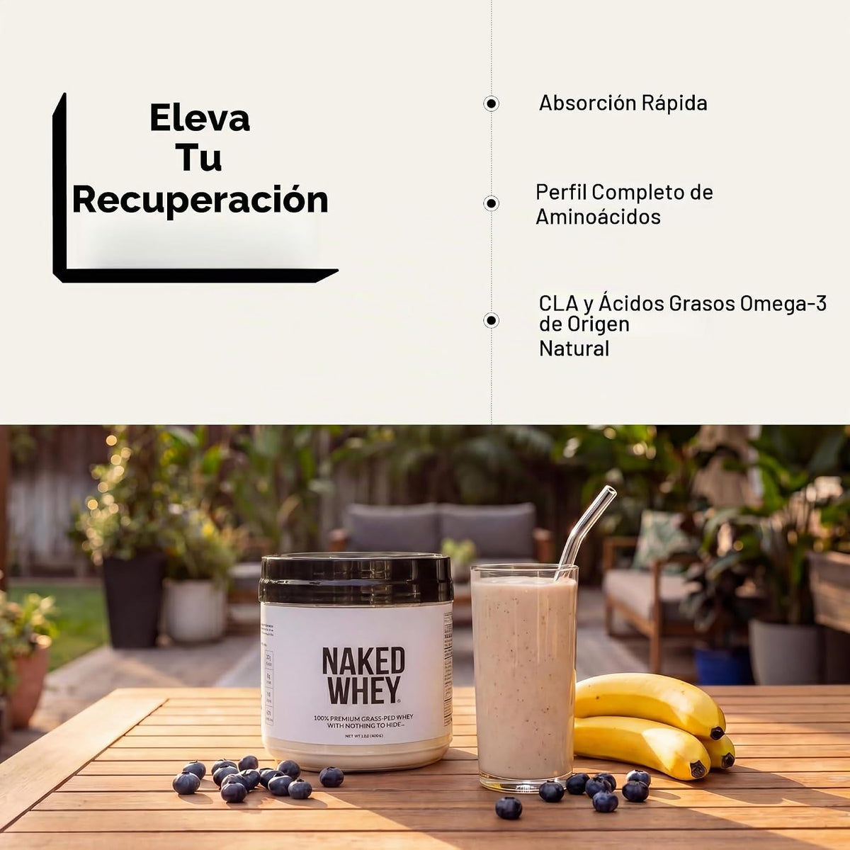 NAKED Suero de leche de 1 libra \u2013 Solo 1 ingrediente, polvo de...