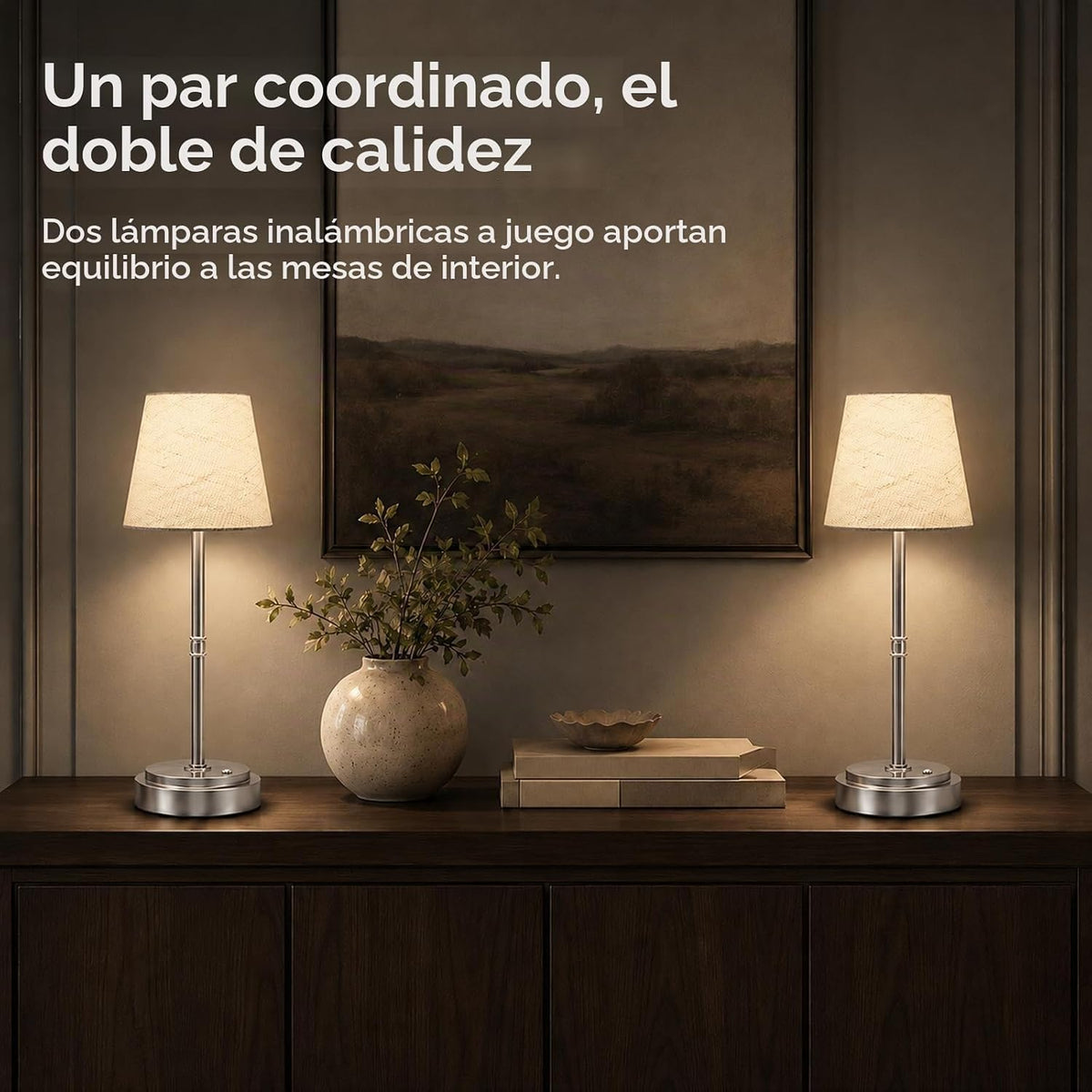 Paquete de 2 lámparas de mesa inalámbricas, lámparas recargables qu...