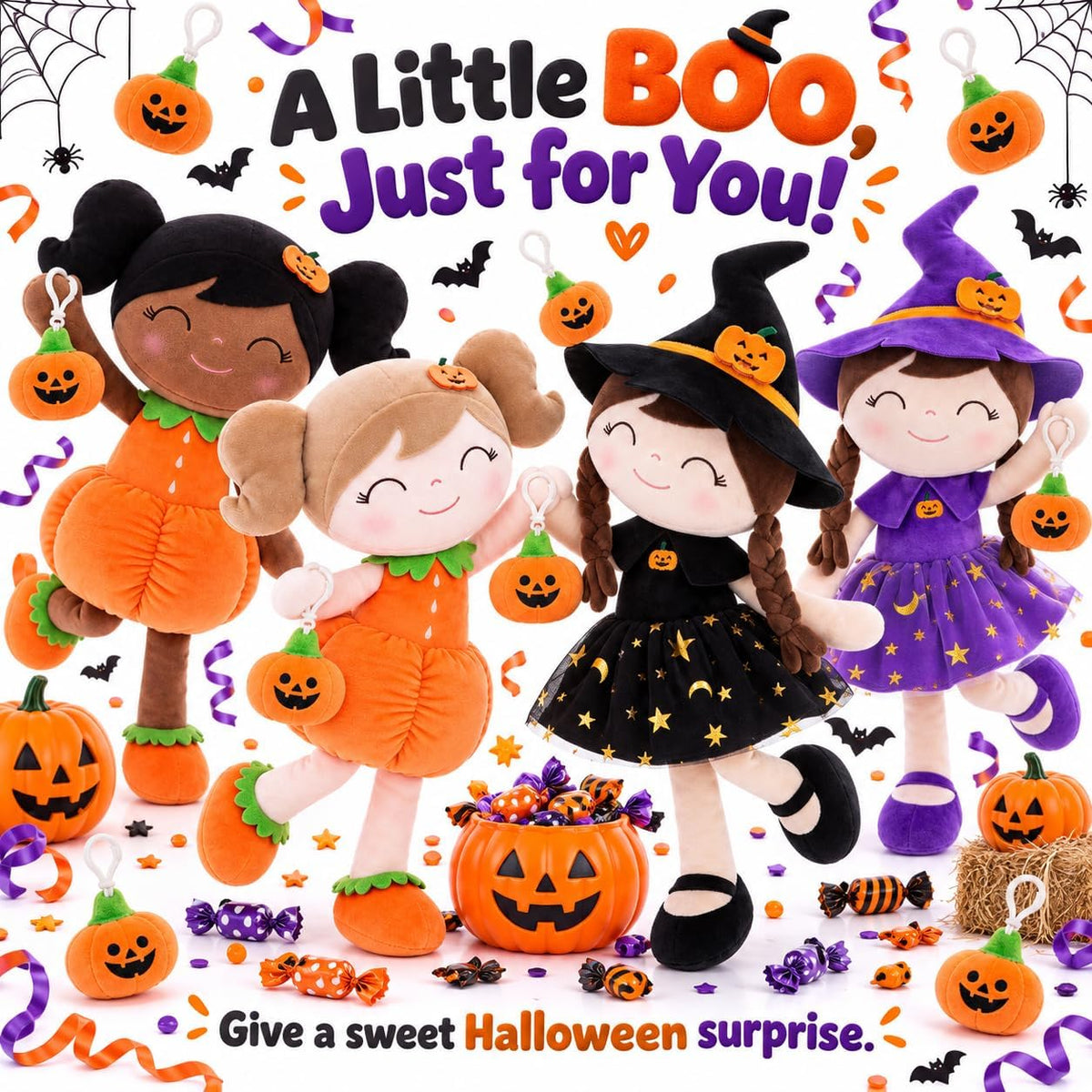 Gloveleya Juguete de peluche suave de Halloween, regalos para niña,...