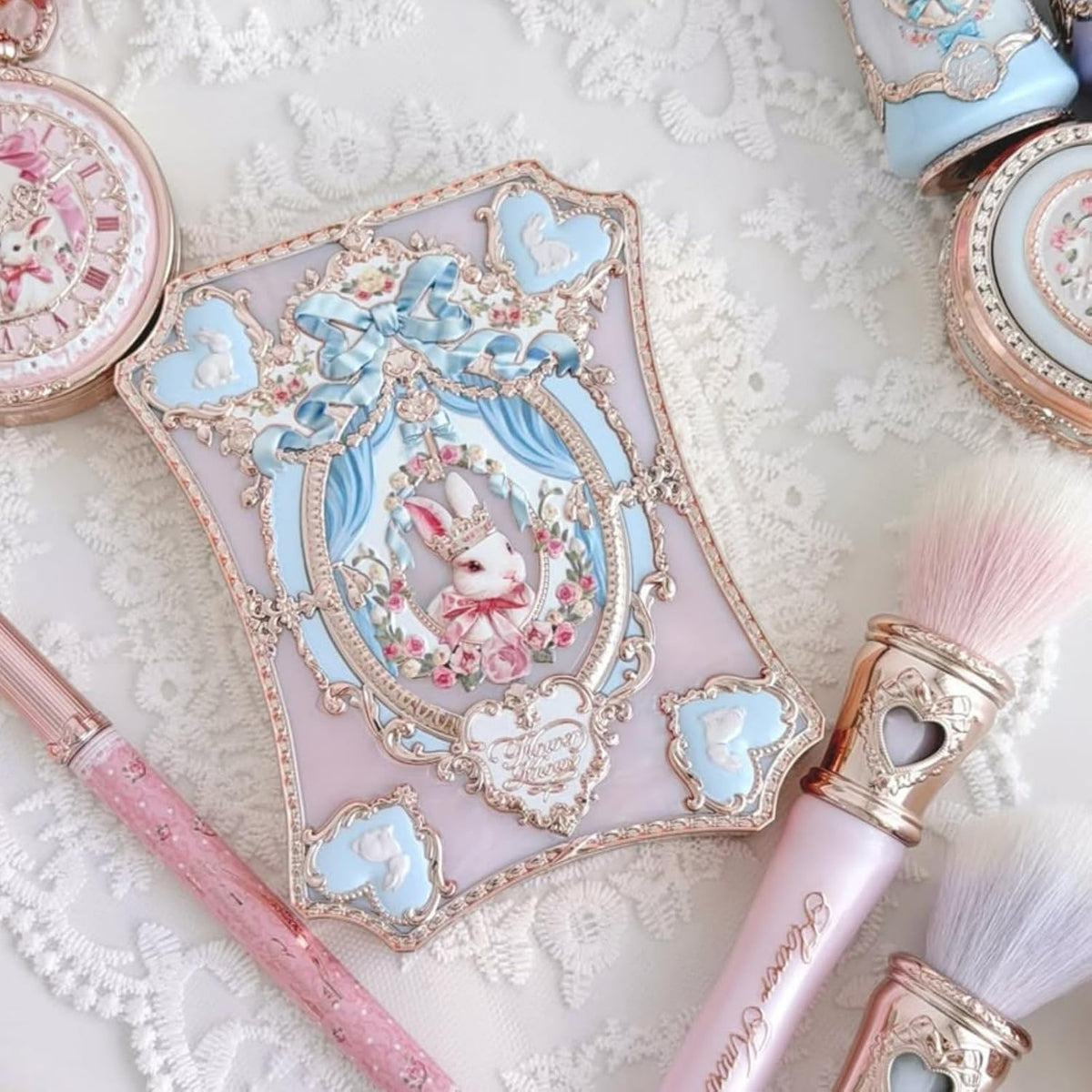 Flower Knows Bunny Garden - Paleta de maquillaje de 6 colores, rosa...