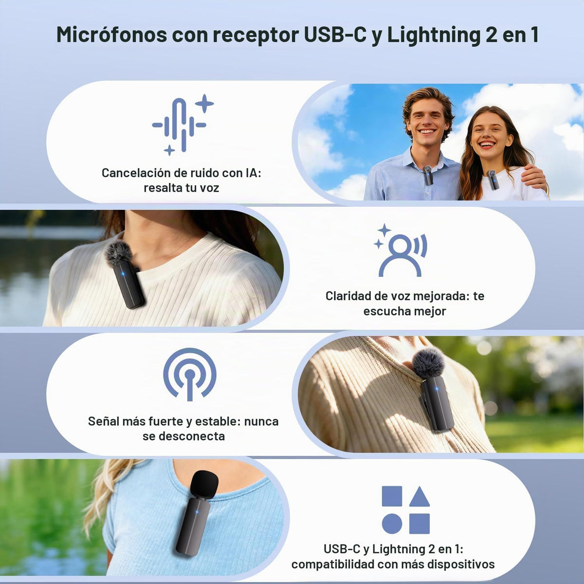 Bulatry - Paquete de 2 mini micrófonos inalámbricos de solapa para...