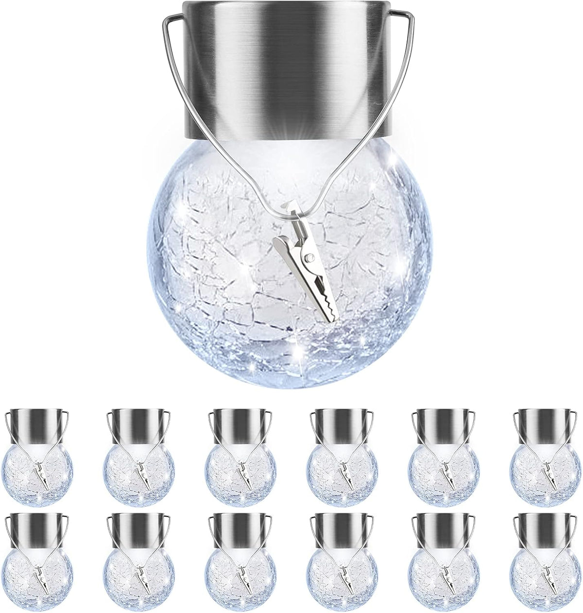 Paquete de 12 luces solares colgantes para exteriores, farol solar...