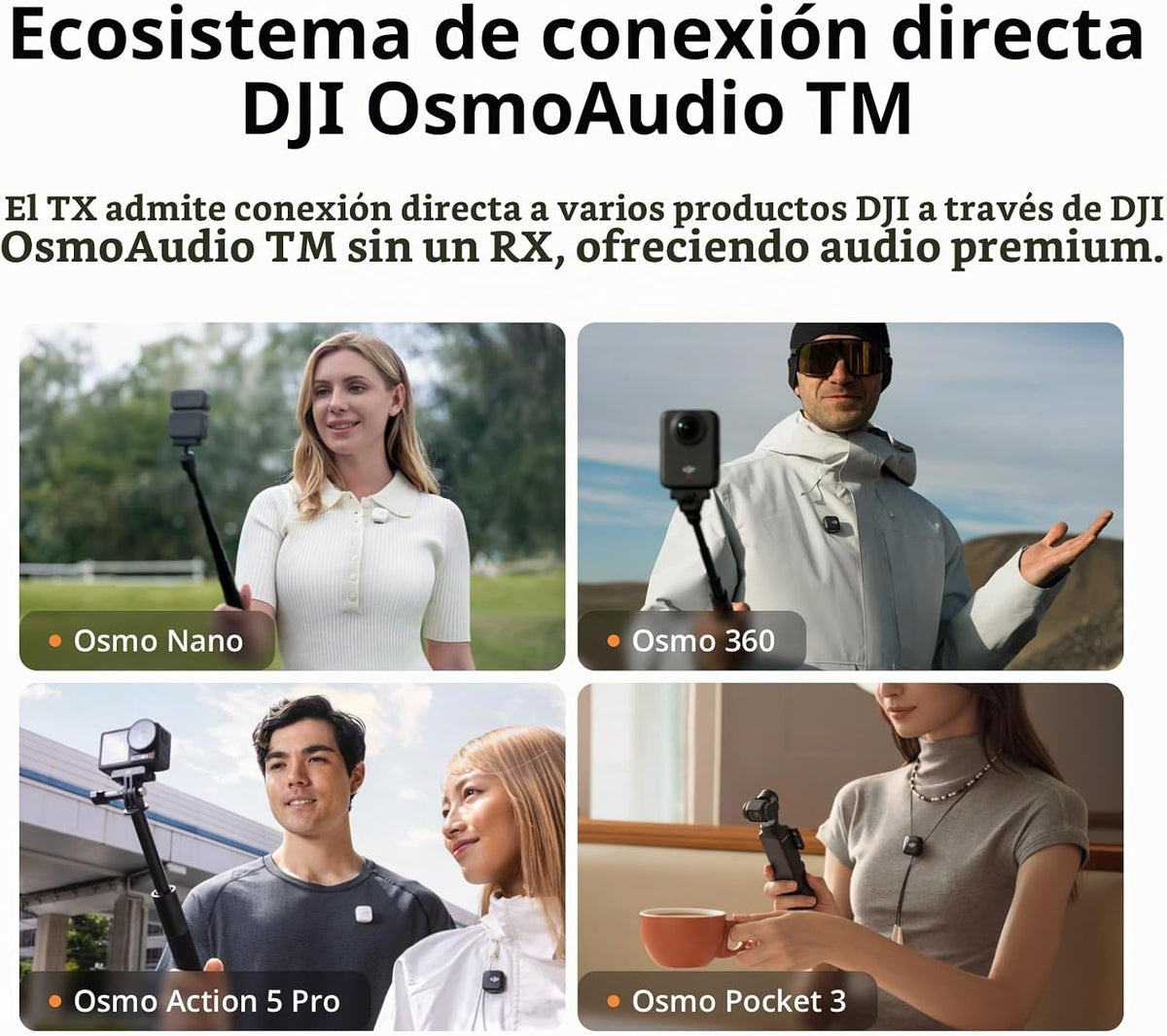 DJI Mic Mini (2 TX + 1 RX), audio ultraligero y rico en detalles |...