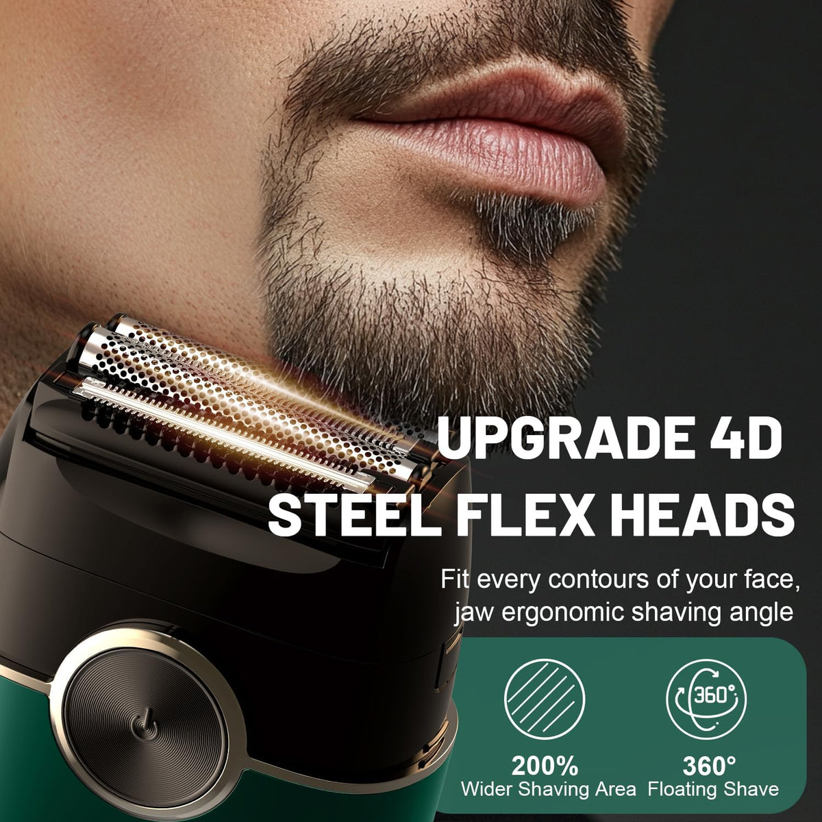 Afeitadoras eléctricas para hombres: 4 cuchillas flotantes y pantal...
