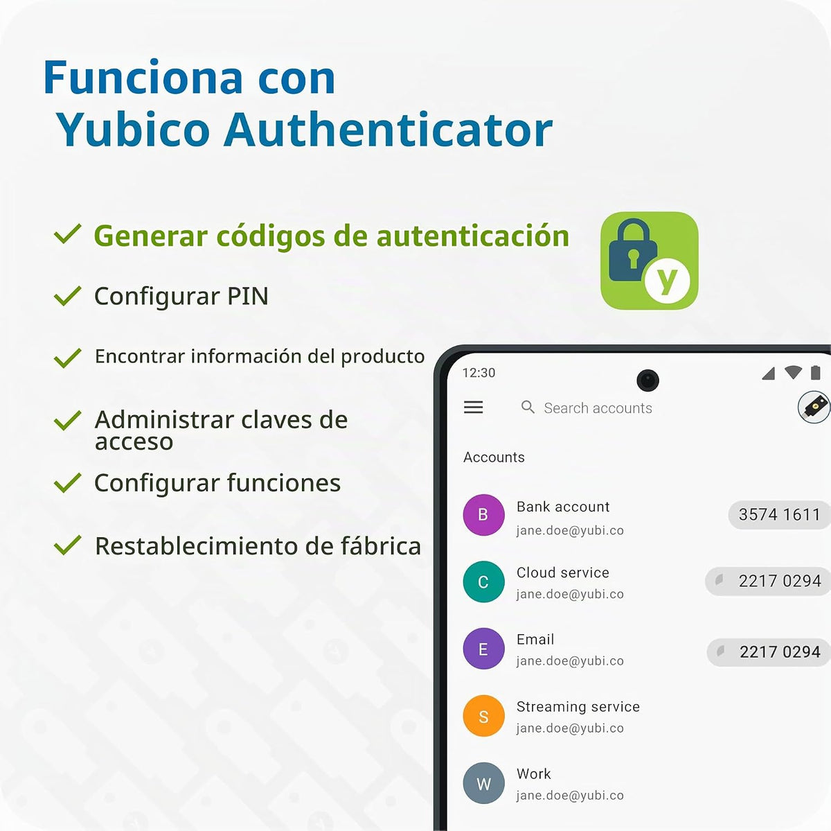 Yubico - YubiKey 5 Nano C - Clave de seguridad de autenticación mul...