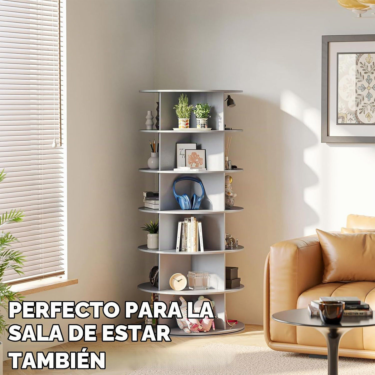 SpaceAid Zapatero giratorio de 6 niveles en torre, exhibidor de zap...