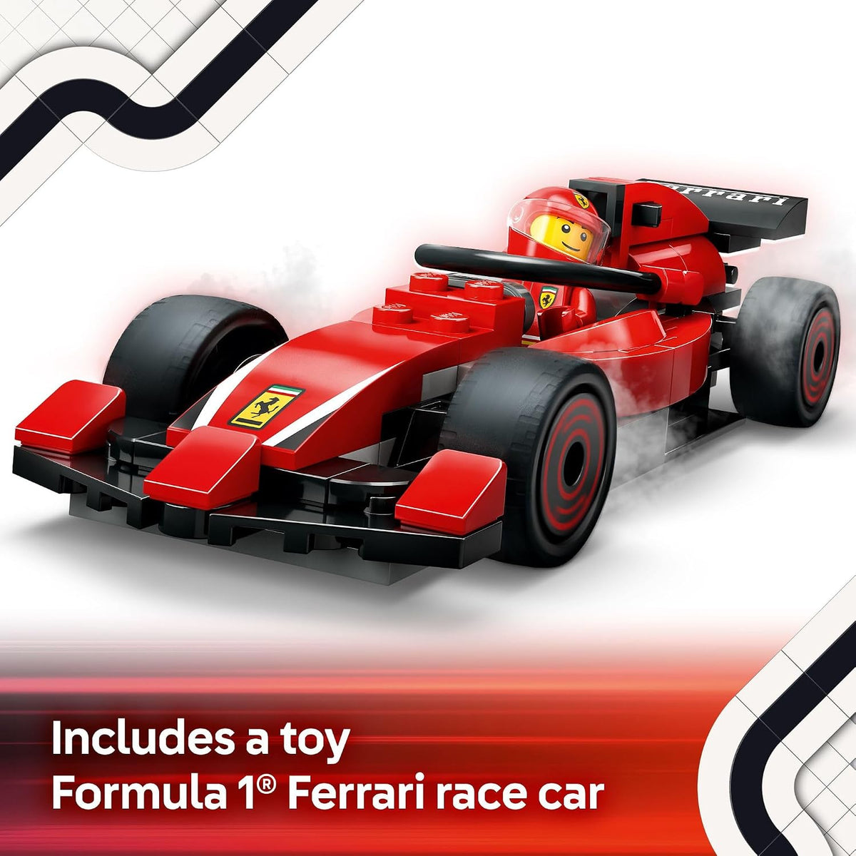 LEGO City F1 Pit Stop & Pit Crew con juguete de coche Ferrari \...