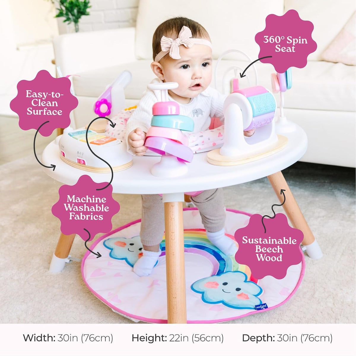 Little Acorn, centro de actividades para bebés 4 en 1, diseño inspi...