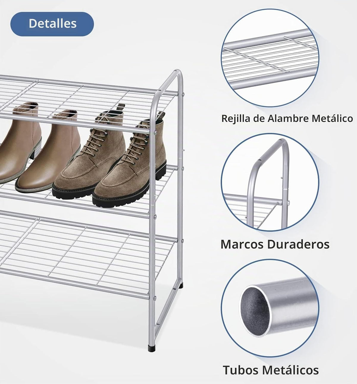KEETDY Zapatero de 3 niveles de largo para armario, organizador de...