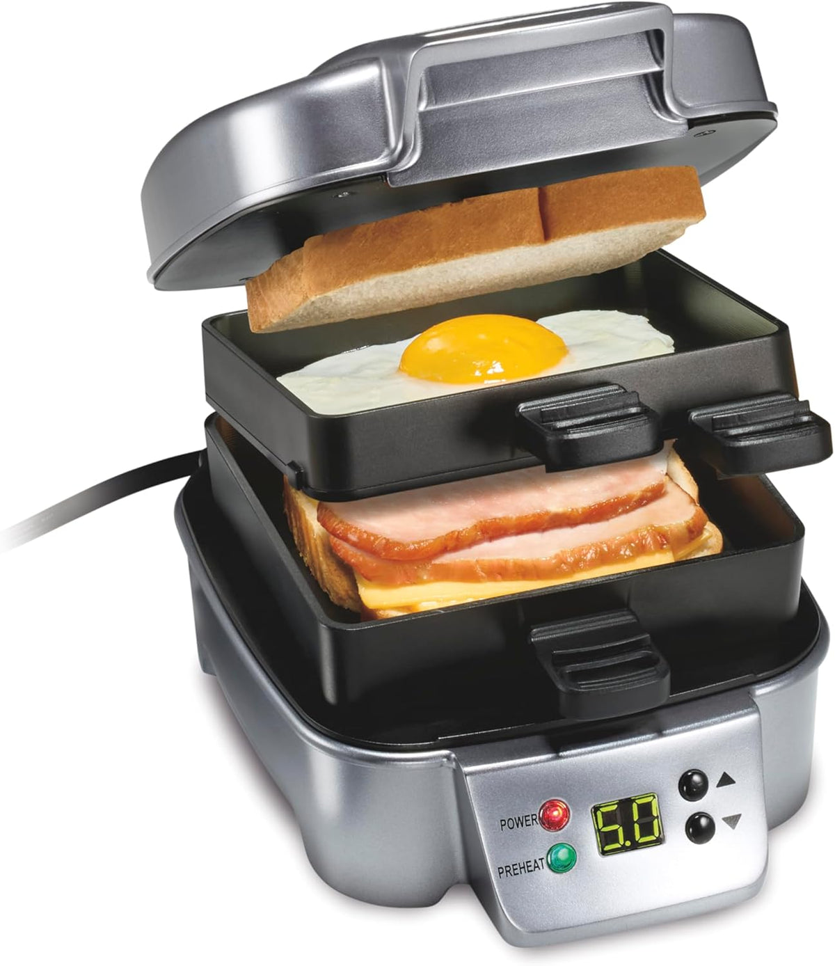 Hamilton Beach Apilador de sándwiches rápido y personalizable | 21...