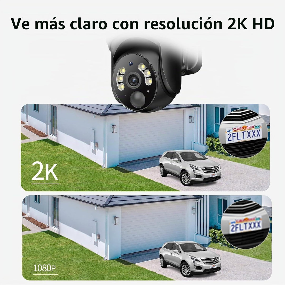 SEHMUA Cámaras de seguridad solar 2K inalámbricas para exteriores,...