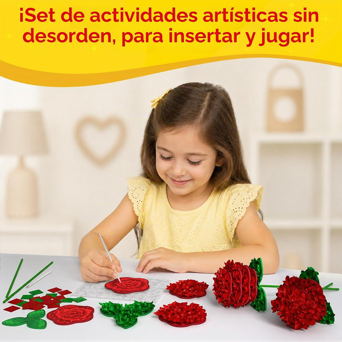 Skillmatics Poke-in Art - Ramo de rosas, kit de manualidades de mad...