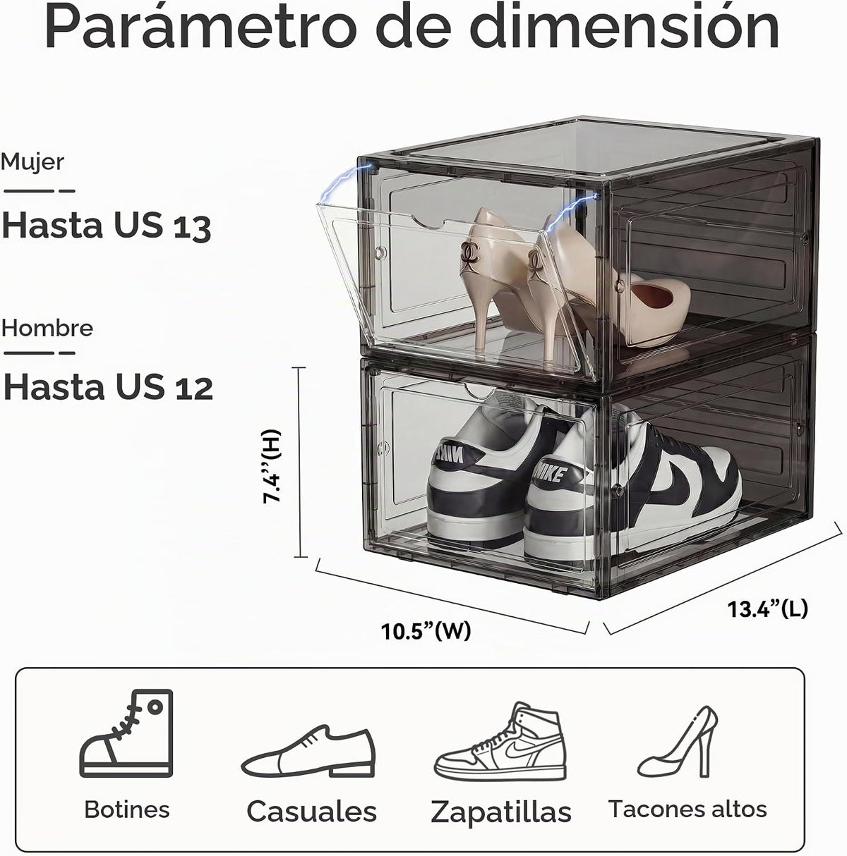 Pinkpum - Caja de almacenamiento para zapatos duros mejorada, paque...