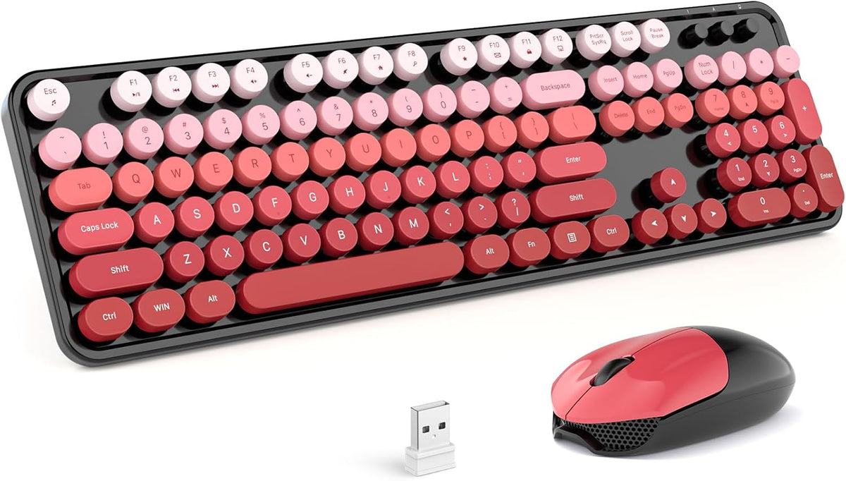 MOFII Combo de teclado y mouse inalámbricos, tamaño completo 2.4G,...